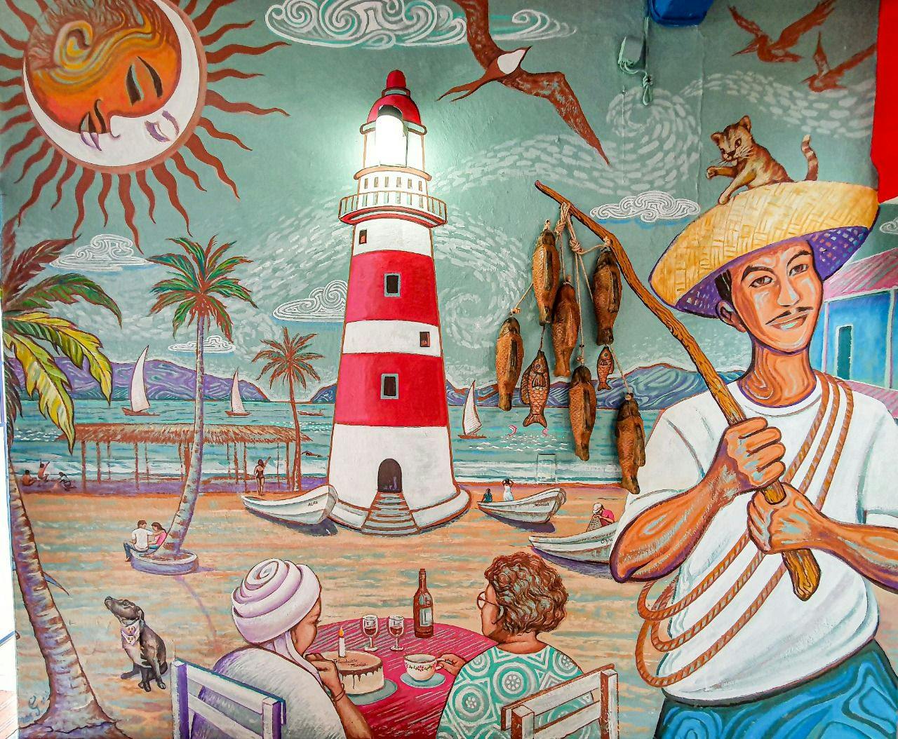 Hotel del pescador zihuatanejo mural